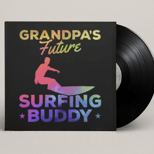 Surfing Baby Newborn Surfer Grandpa's Future Custom Vinyl Record Sleeves