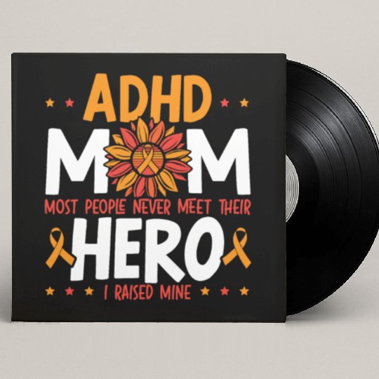 ADHD Mom ADHD Awareness Embrace Neurodiversity Custom Vinyl Record Sleeves