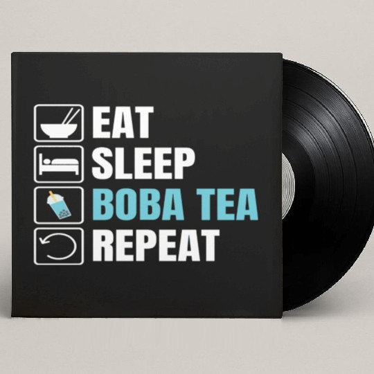 Bubble Tea Inspired Design For A Boba Tea Lover Custom Vinyl Record Sleeves