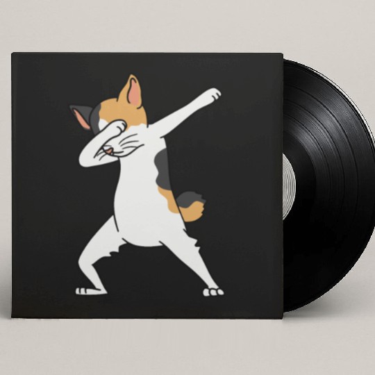 Dabbing Japanese Bobtail Cat Dab Dance Custom Vinyl Record Sleeves