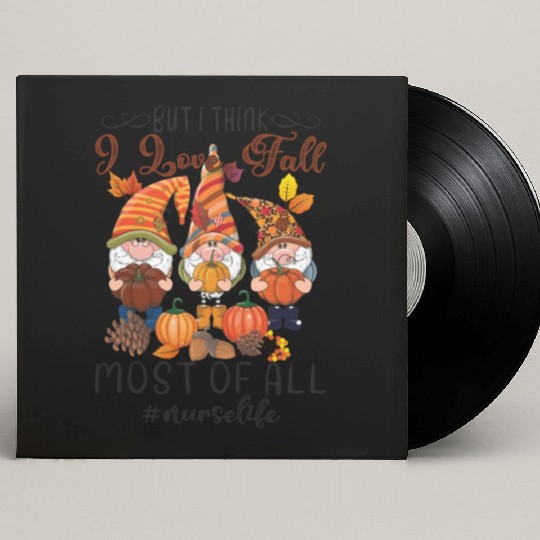 Gnomes I Love Fall Thanksgiving Custom Vinyl Record Sleeves