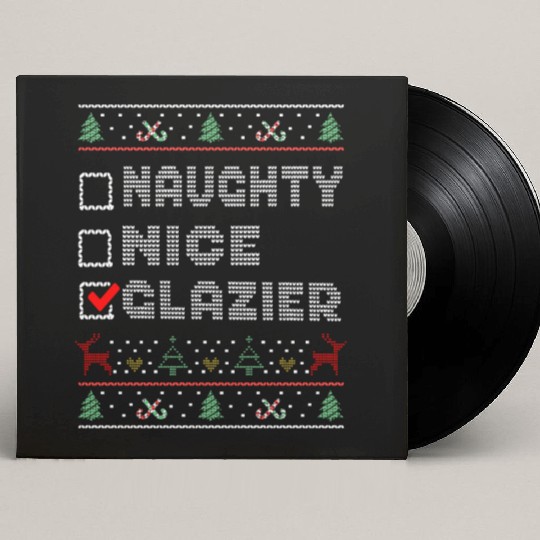 Naughty Nice Glazier, Matching Christmas Group Custom Vinyl Record Sleeves
