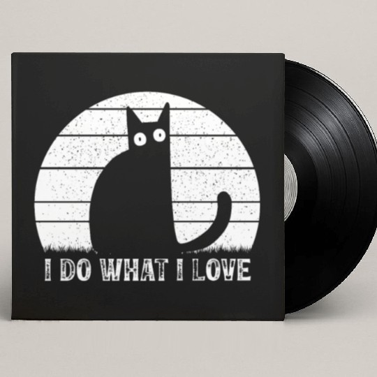 Cat Lover Funny Cat Meme I Do What I Love I Funny Custom Vinyl Record Sleeves