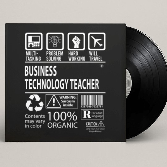 Business Technology Teacher Custom Vinyl Record Sleeves - Multitasking