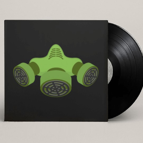 Gas mask green toxic nuklear mask Custom Vinyl Record Sleeves