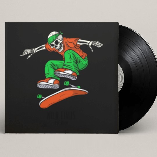 Skating Skull by Wild Linus Germany Custom Vinyl Record Sleeves