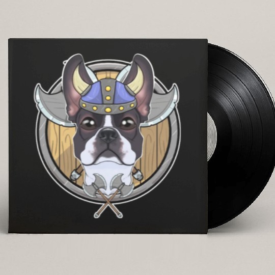 Boston Terrier I Valhalla I Viking Custom Vinyl Record Sleeves