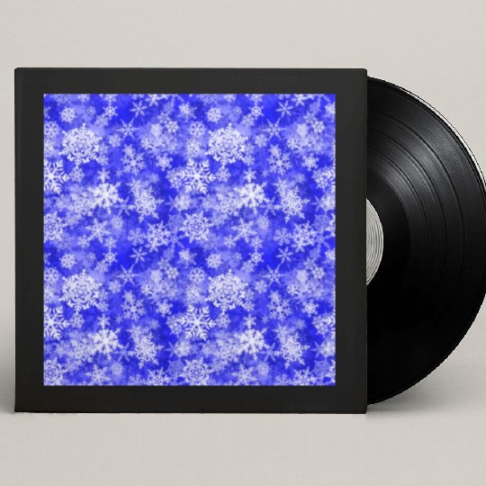 Navy Blue White Snowflakes Pattern Custom Vinyl Record Sleeves