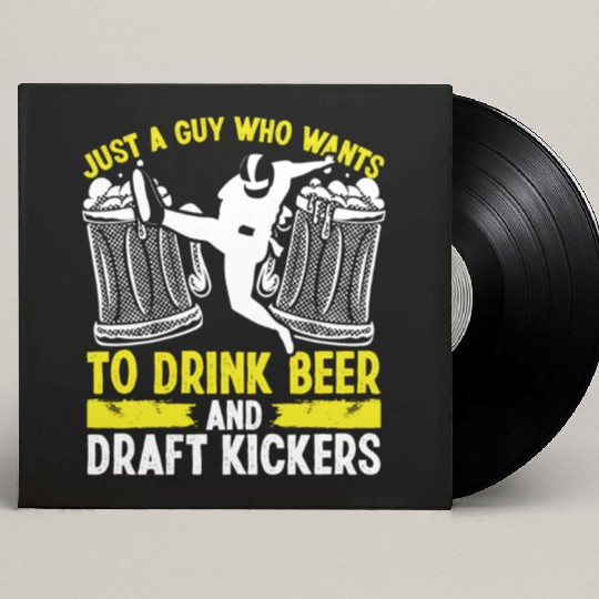 Fantasy Football Player Drinking Draft Kickers Custom Vinyl Record Sleeves