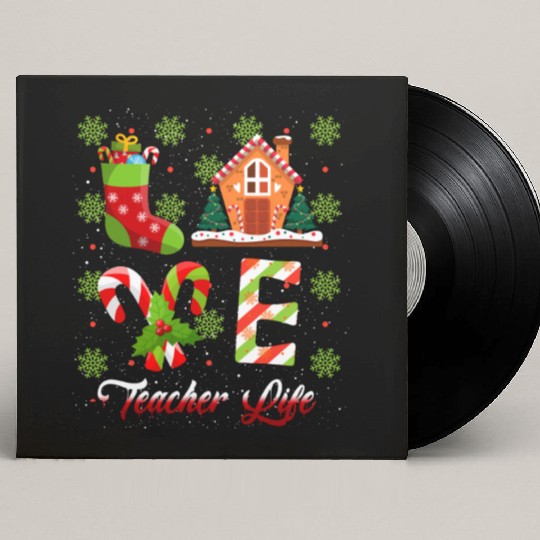 Love Christmas Teacher Life Custom Vinyl Record Sleeves