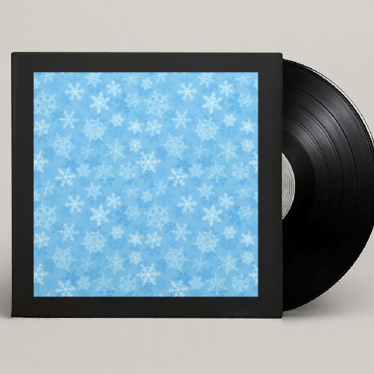 Pretty Light Blue Snowflakes Pattern Custom Vinyl Record Sleeves