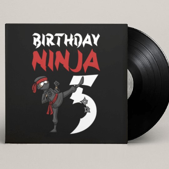 Birthday Party 5 Years Old Japanese Ninja Birthday Custom Vinyl Record Sleeves