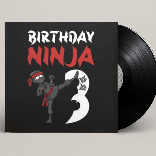Birthday Party 3 Years Old Japanese Ninja Birthday Custom Vinyl Record Sleeves