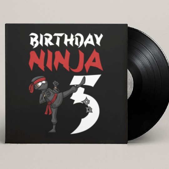 Birthday Party 5 Years Old Japanese Ninja Birthday Custom Vinyl Record Sleeves