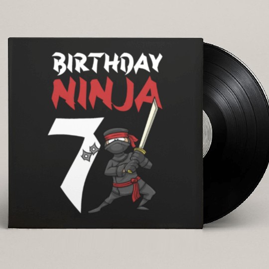 Birthday Party 7 Years Old Japanese Ninja Birthday Custom Vinyl Record Sleeves