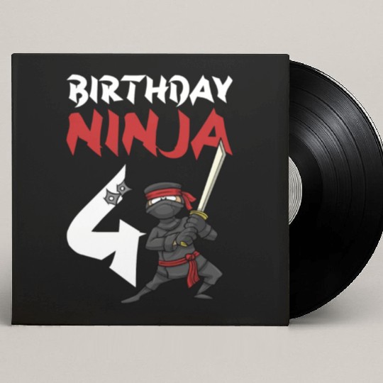 Birthday Party 4 Years Old Japanese Ninja Birthday Custom Vinyl Record Sleeves