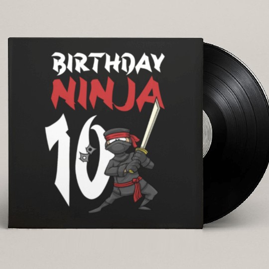 Birthday Party 10 Years Old Japanese Ninja Custom Vinyl Record Sleeves