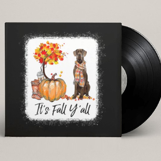 It's Fall Y all Great Dane Dog Lovers Thanksgiving Custom Vinyl Record Sleeves