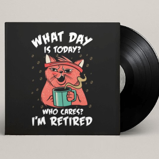 Retired Cat Lover Retirement Custom Vinyl Record Sleeves