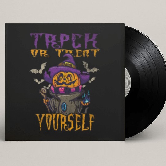 Witch pumpkin trick or treat yourself Vintage Custom Vinyl Record Sleeves