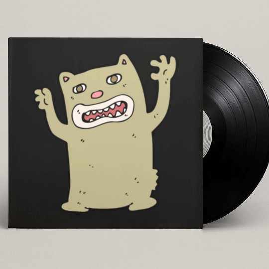 funny catzilla, cat lover Custom Vinyl Record Sleeves
