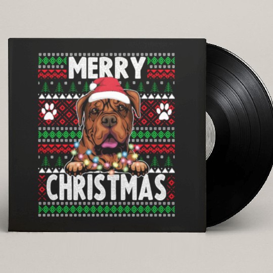 Bordeaux Great Dane Christmas Lights Dog Lovers Xm Custom Vinyl Record Sleeves