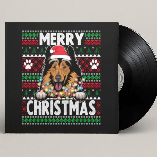 Collie Christmas Lights Dog Lovers Xmas Pajama Custom Vinyl Record Sleeves