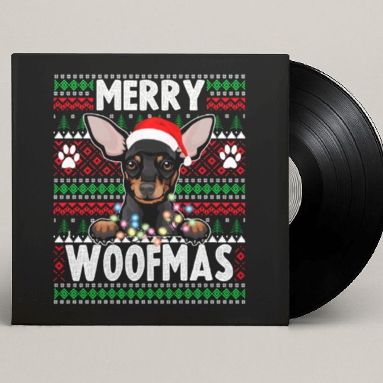 Chihuahua Christmas Lights Dog Lovers Xmas Pajama Custom Vinyl Record Sleeves
