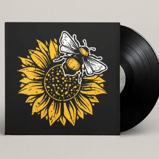Womens Bumblebee Sunflower Springtime Save The Bee Custom Vinyl Record Sleeves