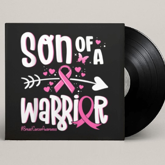 Son Of A Warrior Breast Cancer Awareness Custom Vinyl Record Sleeves