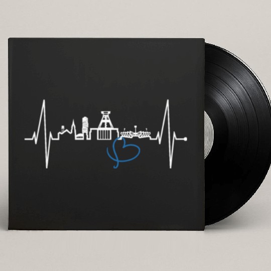 Bochum Skyline Heartbeat Ruhrpott Germany Lover Custom Vinyl Record Sleeves