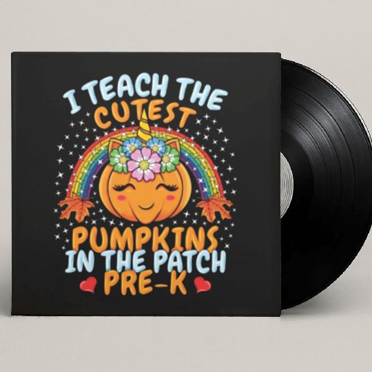 I Teach Cutest Pumpkins Patch Pre K Teacher Custom Vinyl Record Sleeves