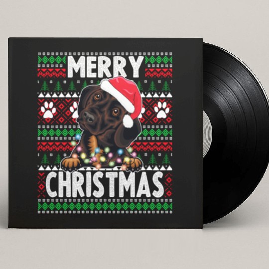 Cute Dog Pajama - Dachshund Dog Lover Christmas Custom Vinyl Record Sleeves