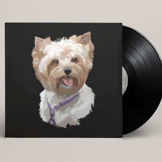 Cute Yorkshire Terrier Puppy Watercolor Painting Custom Vinyl Record Sleeves