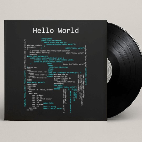 Hello World Coding Computer Programming Languages Custom Vinyl Record Sleeves
