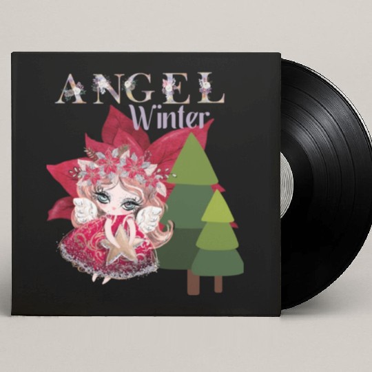Winter Angel Christmas Tree Poinsettia Custom Vinyl Record Sleeves