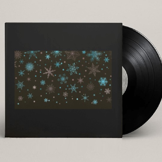 Elegant Snowflakes Black Blue Silver Custom Vinyl Record Sleeves