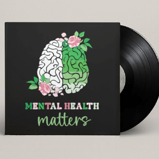 Green and Pink : Mental Health Matters Custom Vinyl Record Sleeves