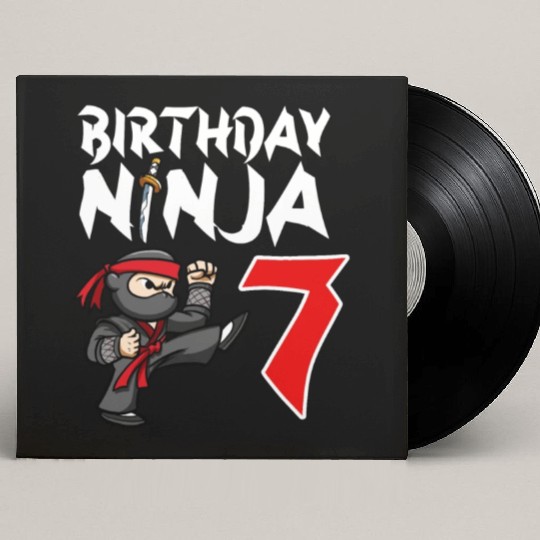 Birthday Party 7 Years Old Japanese Ninja Birthday Custom Vinyl Record Sleeves