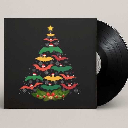Family Matching Christmas Pajama Bat Xmas Tree Custom Vinyl Record Sleeves