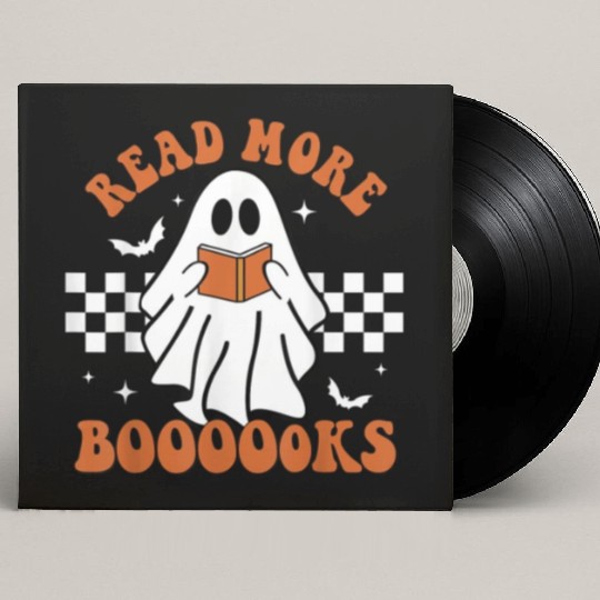 Cute Booooks Ghost Read More Books Funny Teacher Custom Vinyl Record Sleeves