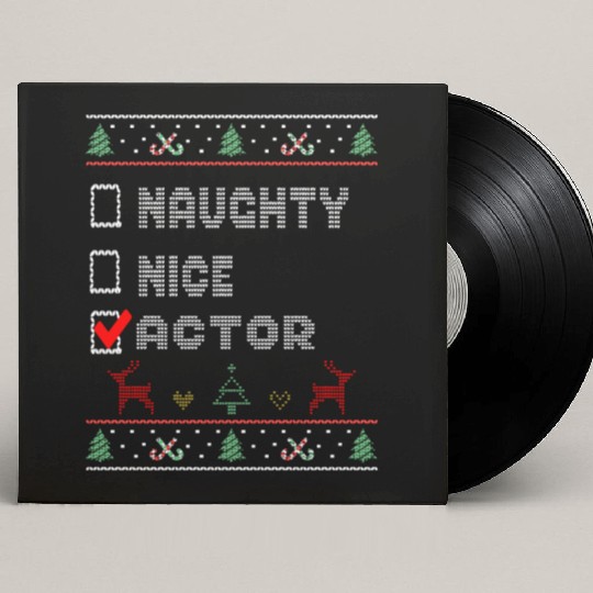 Naughty Nice Actor, Matching Christmas Group Custom Vinyl Record Sleeves
