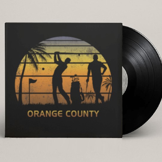 Retro Orange County Golf Golfing Fan Golfer Gift Custom Vinyl Record Sleeves