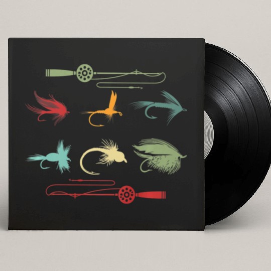 Trout Fly Fishing Nature Outdoor Fisherman Funny Custom Vinyl Record Sleeves