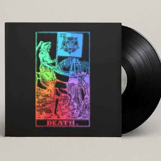 Death Tarot Card Psychic Occult Pagan Witch Rainbo Custom Vinyl Record Sleeves