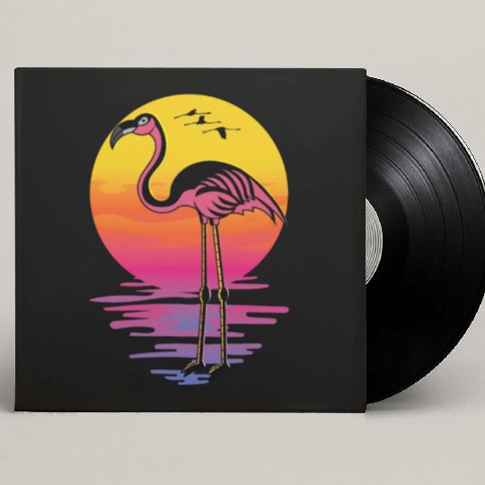 Flamingo Sunset Beach Lover Gift Custom Vinyl Record Sleeves