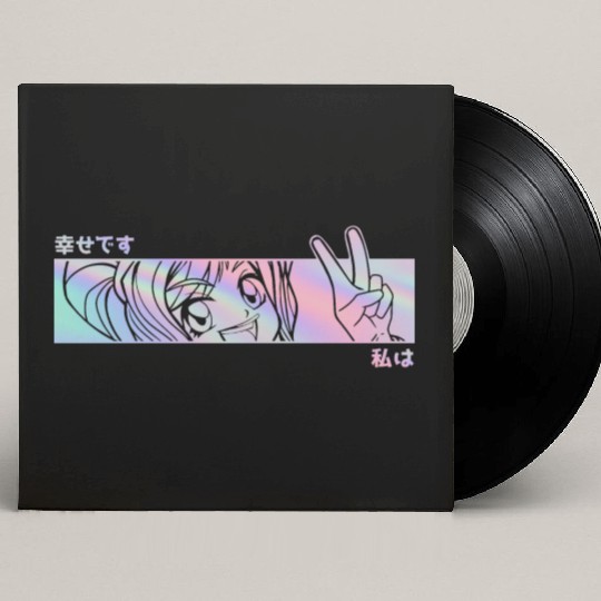 Otaku Girl Pastel Goth Anime Custom Vinyl Record Sleeves