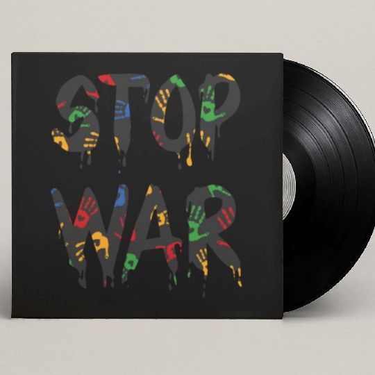 Stop War Heart Handprint, Pray for Ukraine Custom Vinyl Record Sleeves