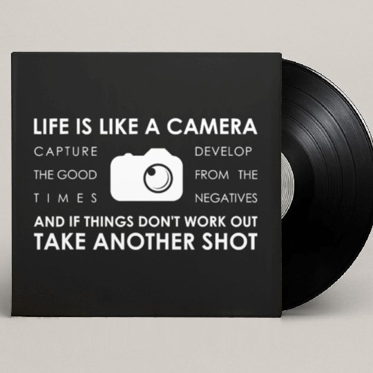 Photography Life is like a Camera Quote Photo Custom Vinyl Record Sleeves