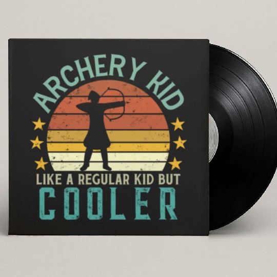 Archery Kid Like A Regular Kid But Cooler Funny Custom Vinyl Record Sleeves